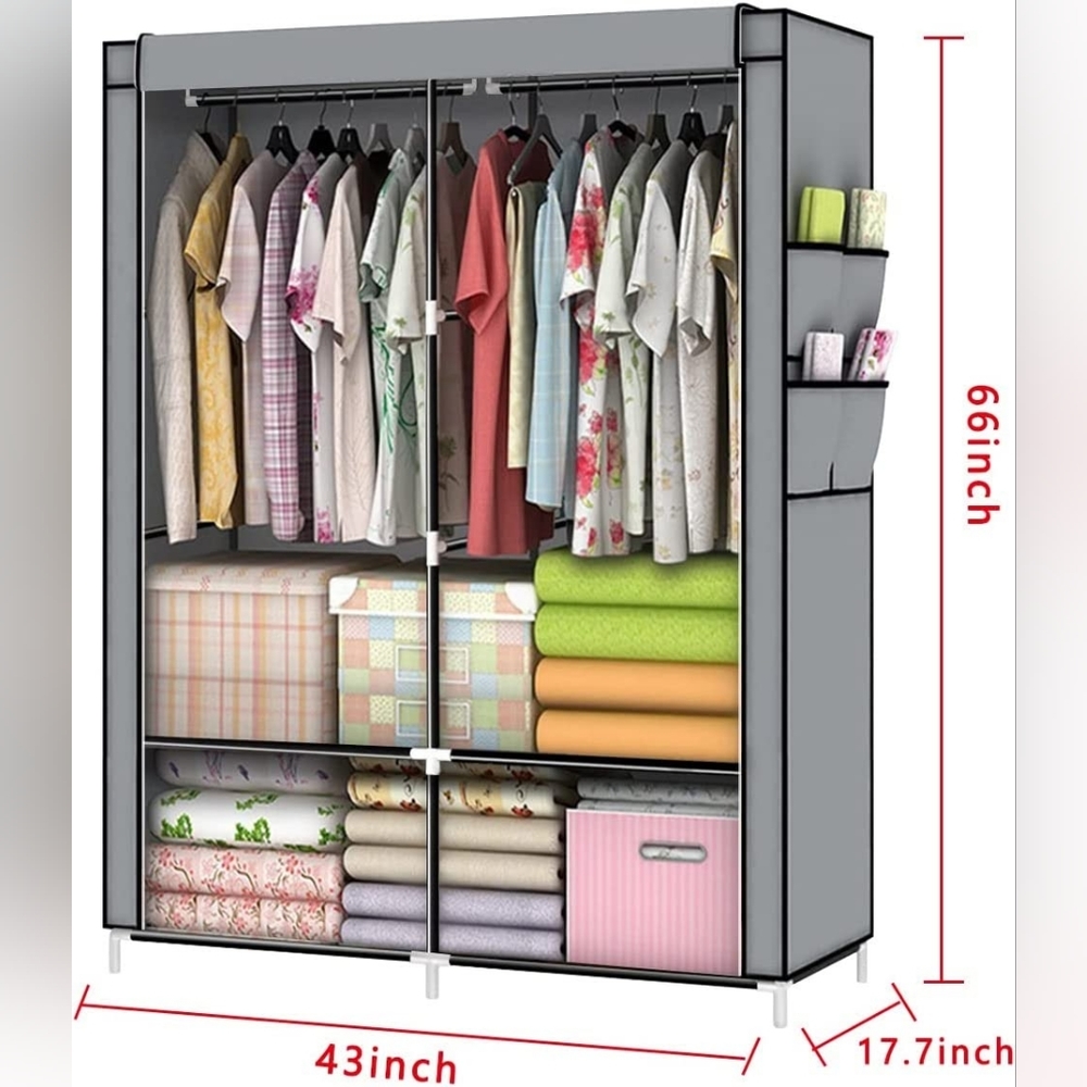 New Portable Closet with Cover and Shelves